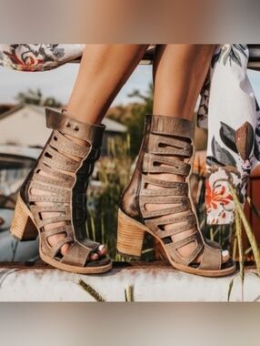 Freebird Lotus Stud Gladiator Heels